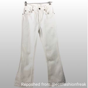 Levi's High Waist Kick Flare Crop White Jeans 26